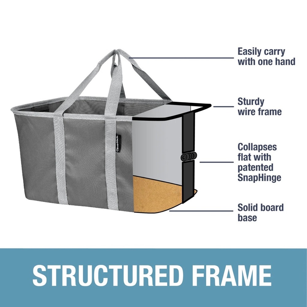CleverMade Collapsible Laundry Basket Tote- 2 Pack - Picture 9 of 9